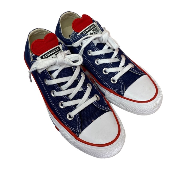 Converse Chuck Taylor All Star Denim Love Low Top Sneaker Red Heart - Picture 4 of 13
